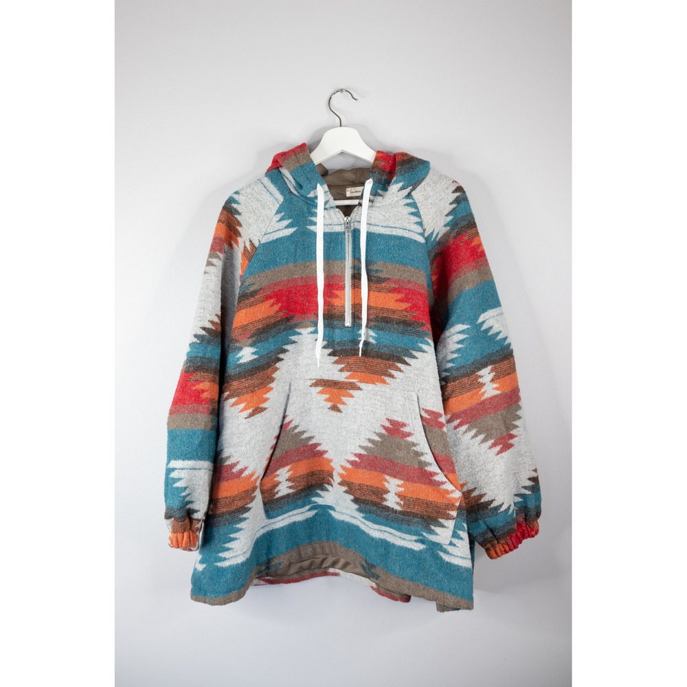 Southern Stitch Hoodie Women 3XL Multi Color Aztec Southwestern Quarter Zip